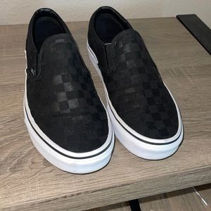 Vans Checkerboard slip ons Black Mens Size 9.5